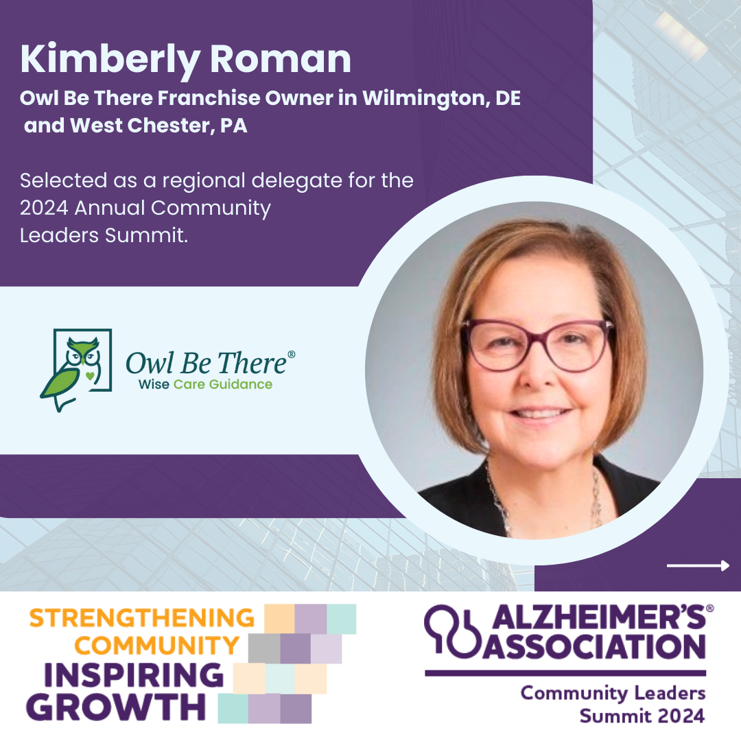 Owl Be There’s Kimberly Roman Selected as Regional Delegate to the 2024 Alzheimer’s Association Community Leaders Summit