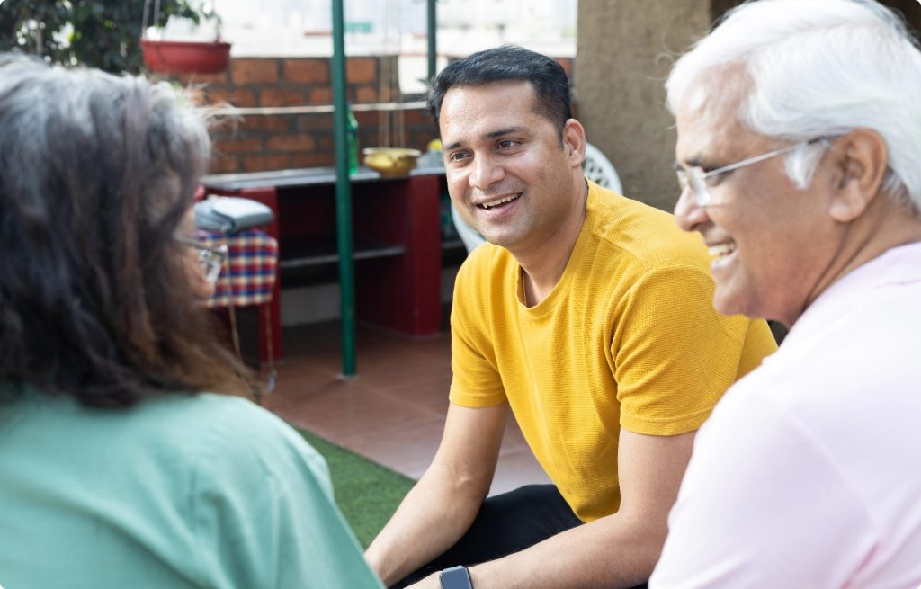 Man learning about our mission of Owl Be There and deciding if it is a good fit for him.